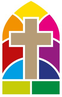 buntes Kirchenfenster mit 10 Feldern Mitte ein Kreuz (c) Manuela Assmann buntes Kirchenfenster mit 10 Feldern Mitte ein Kreuz